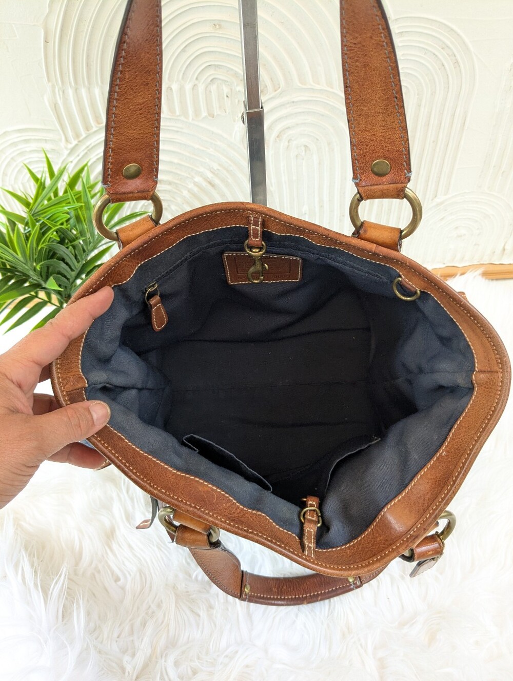 Coach RARE! Vintage Y2k Denim Patchwork Tote - Picture 10 of 12